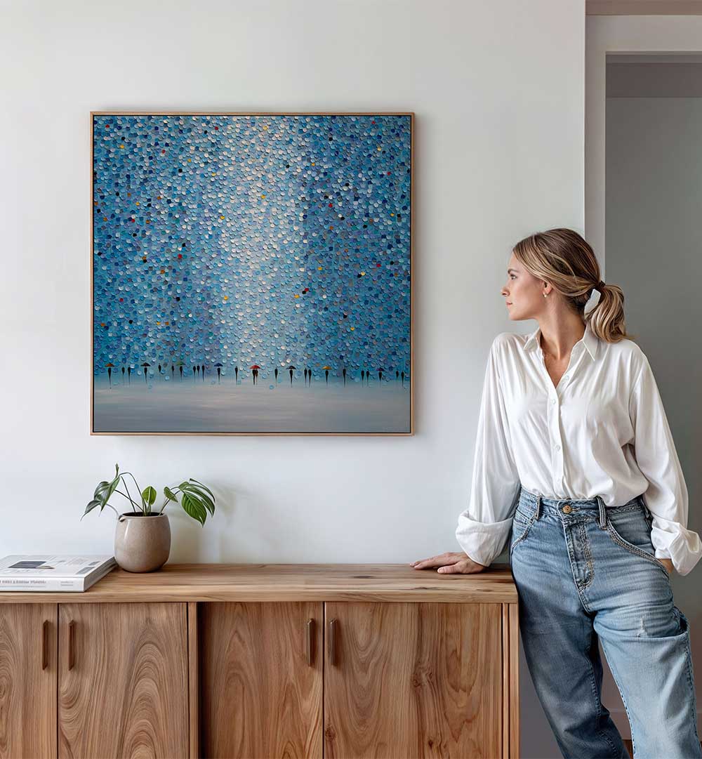 8 UMBRELLAS , MODERN IMPRESSIONISM PAINTINGS