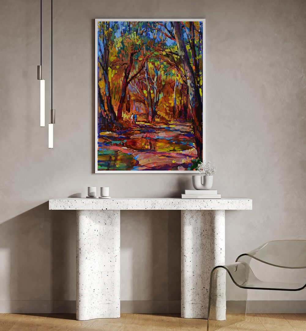 AUTUMN ROAD , LANDSCAPE PAINTINGS