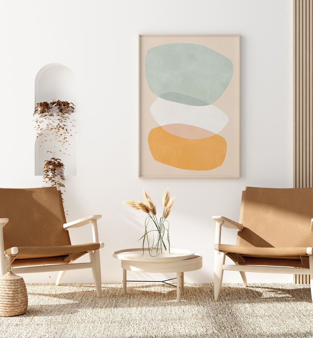 Stylish interior featuring ROCK OVERLAY II, ABSTRACT PAINTINGS, perfect for enhancing any space.