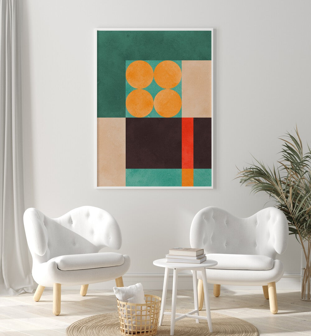 COLORFUL COMPOSITION VI, GEOMETRIC ART PRINTS showcase vibrant geometric patterns, transforming any space beautifully.