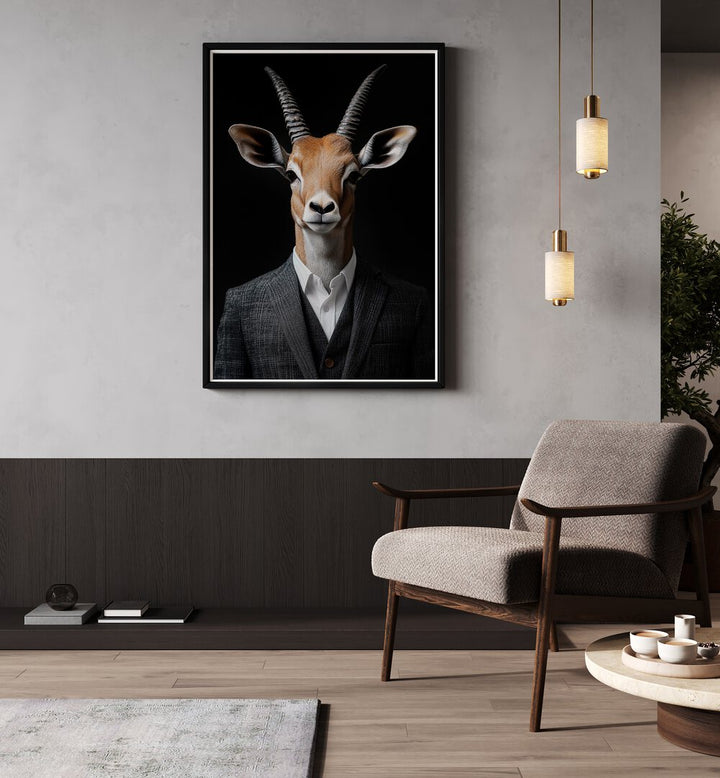 WILD SUITS - ANTELOPE, ANIMAL PAINTINGS by Philippe HUGONNARD blends elegance and wildlife in stunning design.