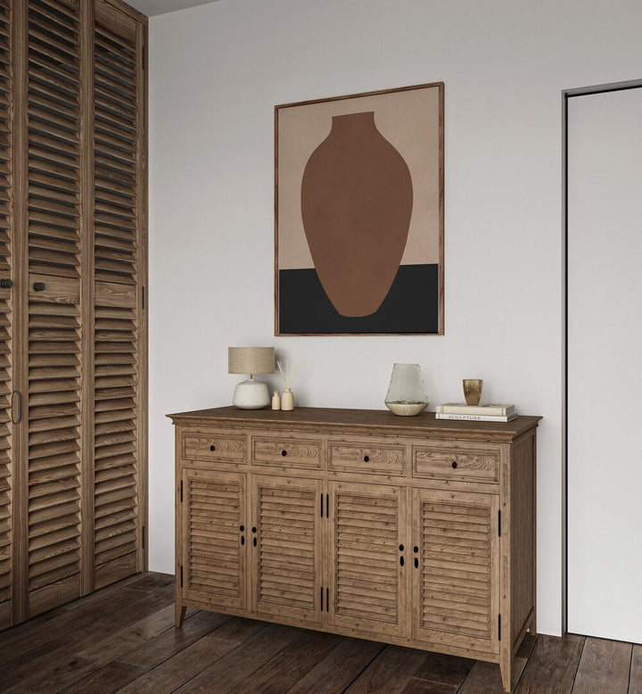 Stylish living room featuring TRIBAL SHAPES VIII, GEOMETRIC ART PRINTS, adding cultural elegance to modern decor.