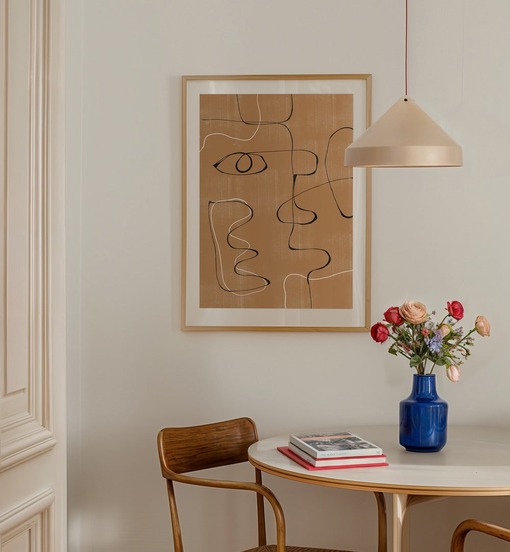 Captivating ABSTRACT FACE NO3, LINE ART PAINTINGS enhance modern decor with elegance and simplicity. Perfect for any space.
