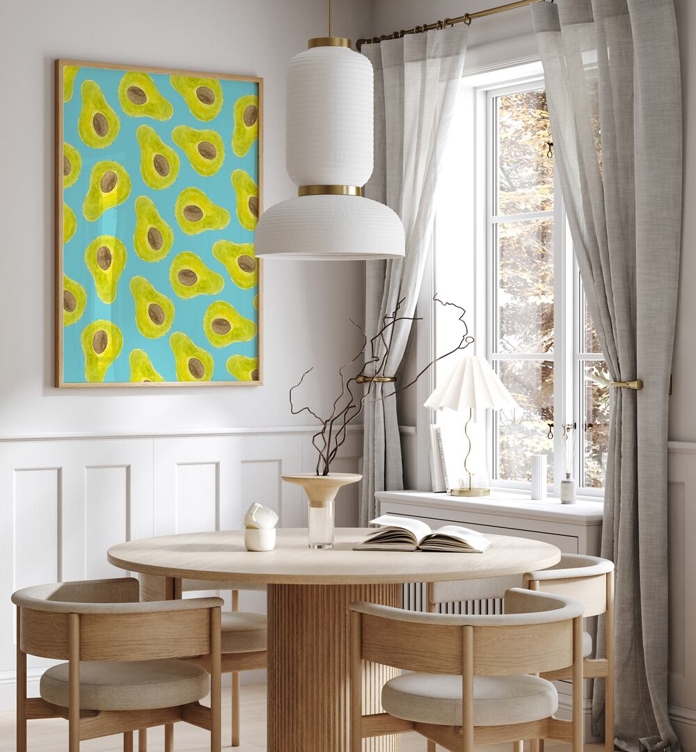 Bright and vibrant AVOCADOS, KITCHEN POSTERS enhance modern kitchen decor, perfect for culinary enthusiasts.