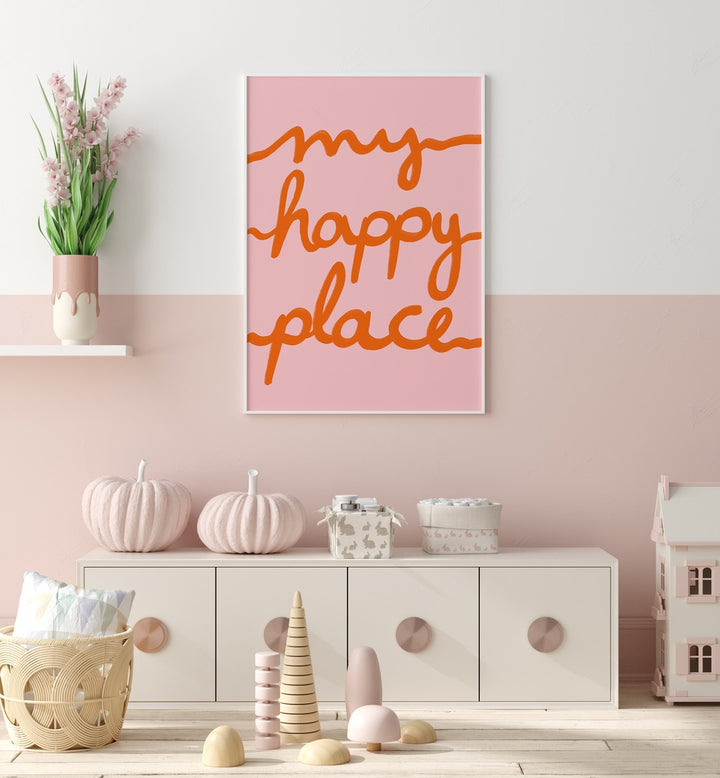Bright and cheerful MY HAPPY PLACE, KIDS ROOM PAINTINGS perfect for creating a joyful kids' space.