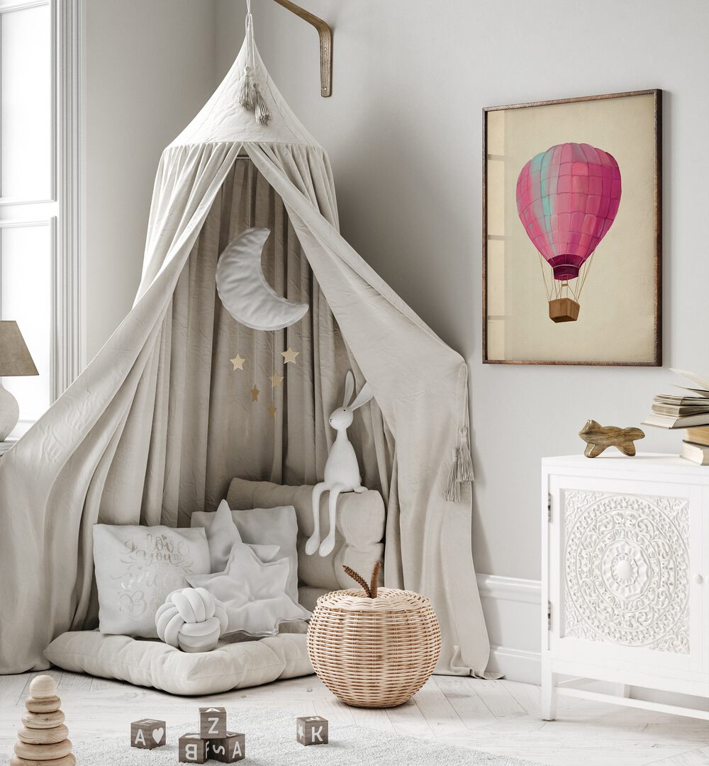 Vintage Parachute, Kids Room Paintings adorn a cozy play area, inspiring adventure and creativity in children's decor.