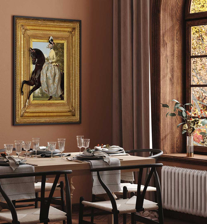 THE LADY AND HER HORSE , ANIMAL PAINTINGS