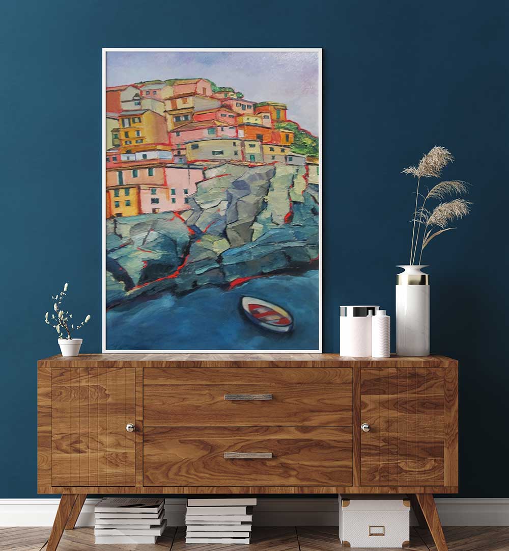 ITALIAN VILLAGE , LANDSCAPE PAINTINGS