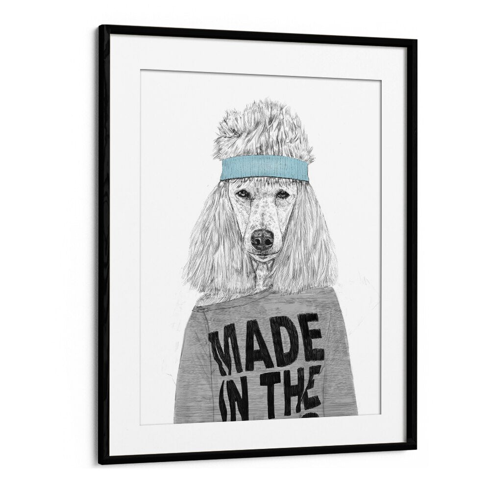 80s Bitch By Balazs Solti Wildlife Art Prints in Black Frame With Mount