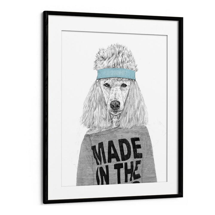 80s Bitch By Balazs Solti Wildlife Art Prints in Black Frame With Mount