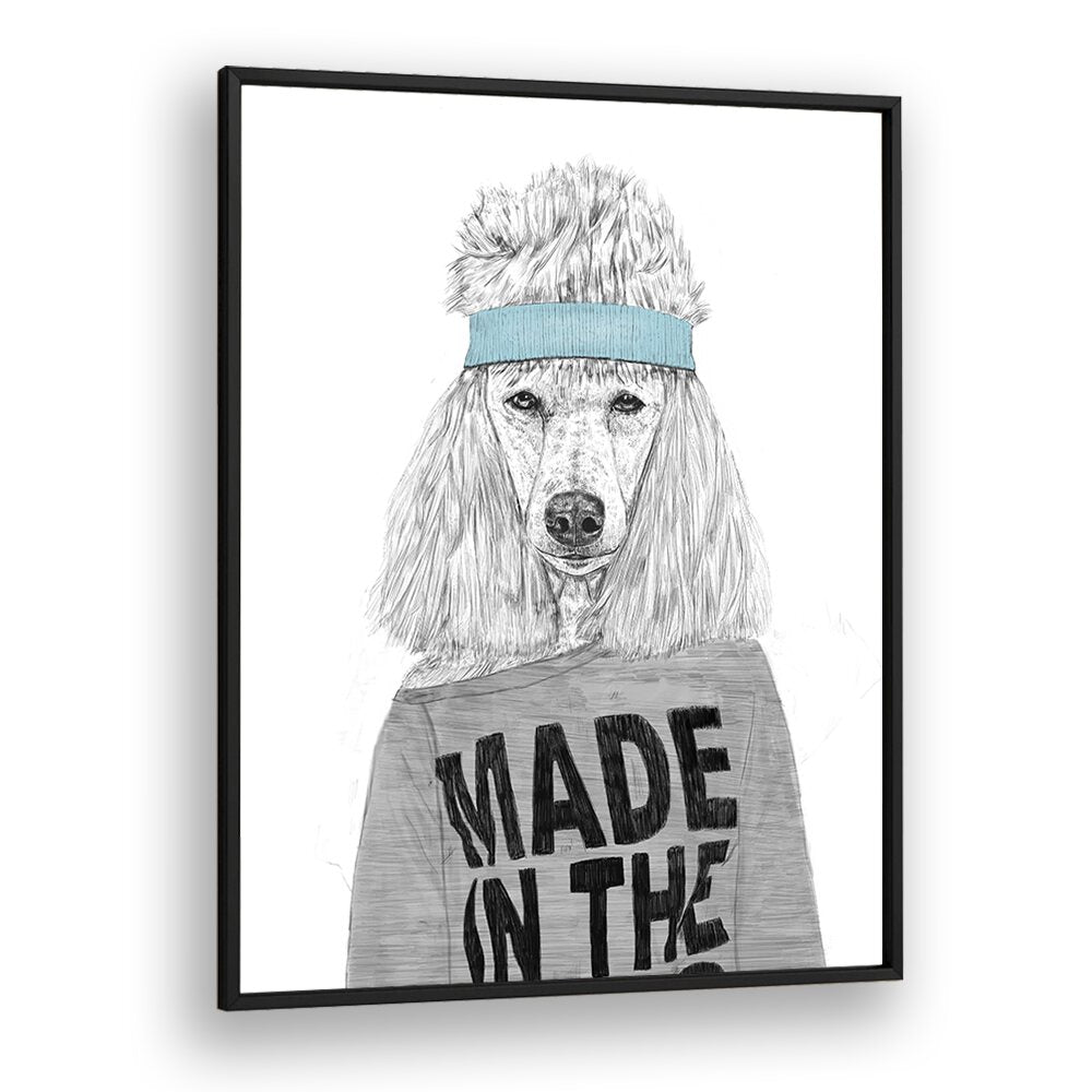 80s Bitch By Balazs Solti Wildlife Art Prints in Black Plain Frame