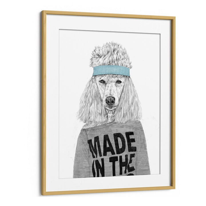 80s Bitch By Balazs Solti Wildlife Art Prints in Oak Wood Frame With Mount