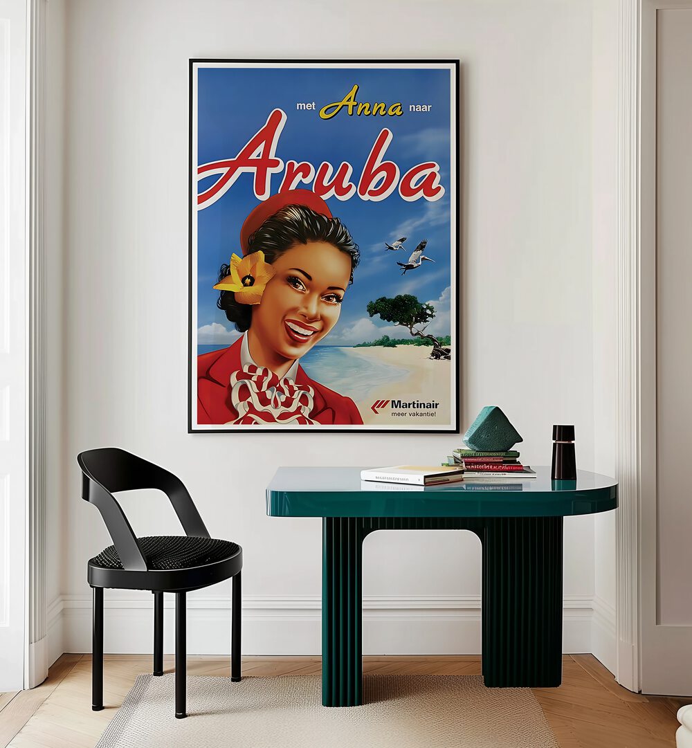 ARUBA, VINTAGE TRAVEL POSTERS showcase vibrant island charm, perfect for enhancing your home decor with nostalgia.