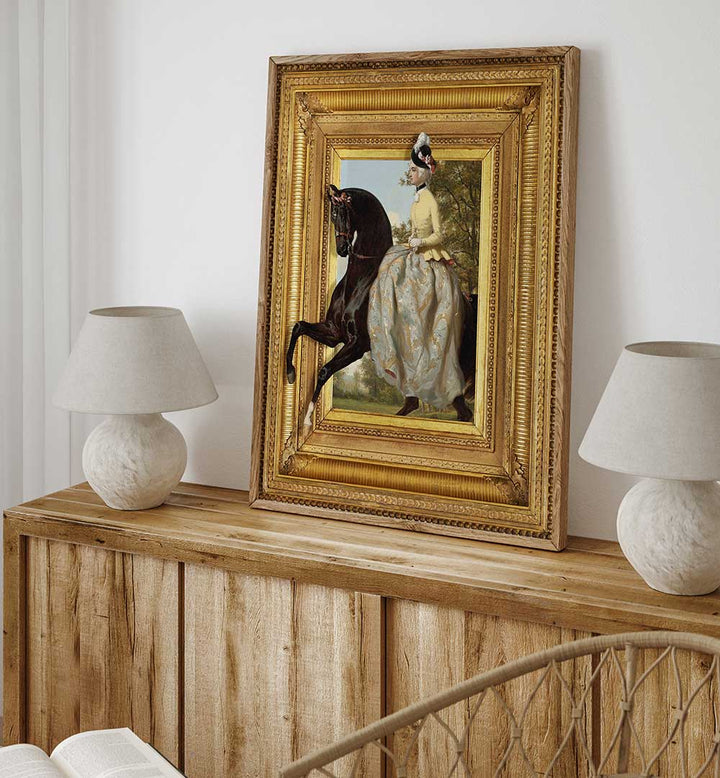 THE LADY AND HER HORSE , ANIMAL PAINTINGS