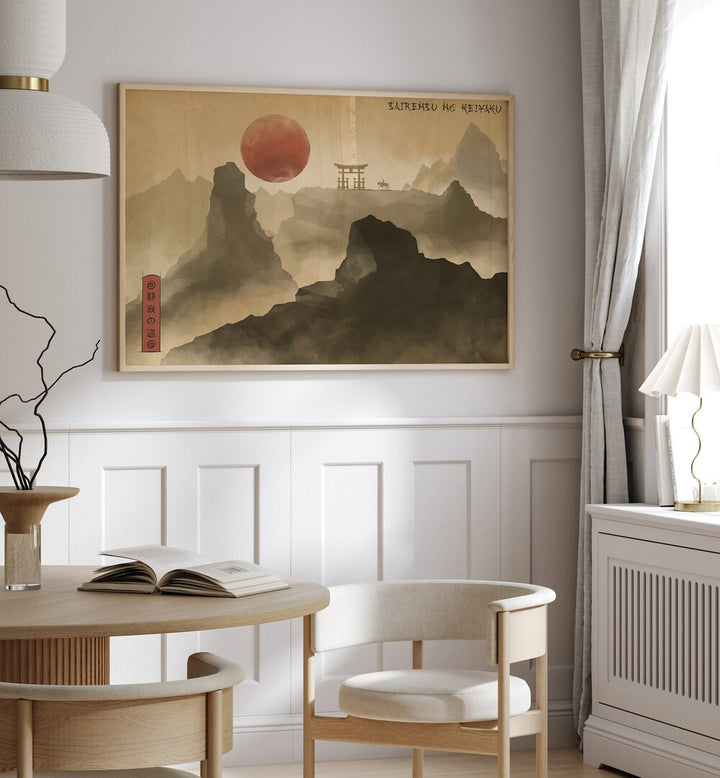 Elegant PACT OF SILENCE, JAPANESE PAINTINGS decorates a serene space, enhancing tranquility and everyday beauty.