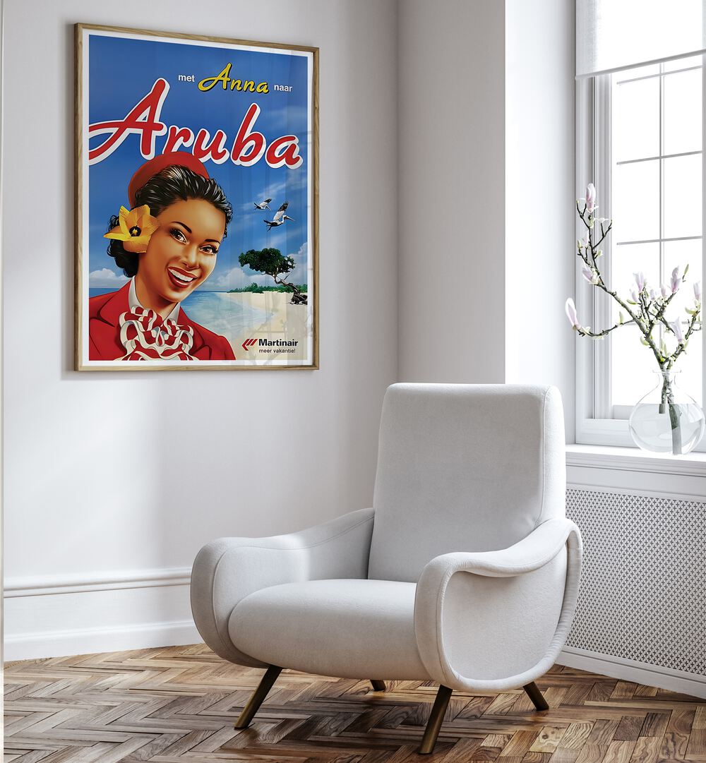 Stylish ARUBA Vintage Travel Posters brighten up any room, capturing the island's enchanting spirit and vibrant aesthetics.
