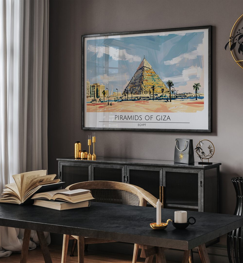 PYRAMID OF GIZA - EGYPT , TRAVEL POSTERS  , TRAVEL ART PRINTS