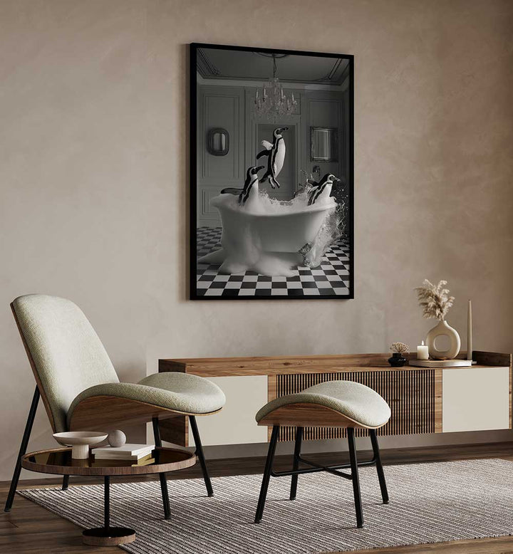 PENGUIN PARTY , BATHROOM ART PRINTS