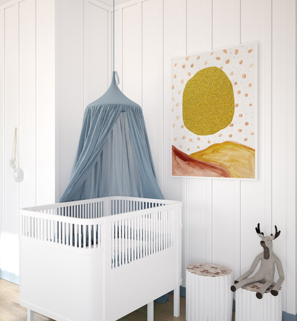 Bright and cheerful GLITTER SUN, KIDS ROOM PAINTINGS add a playful touch to any nursery decor. Perfect for your child's room!