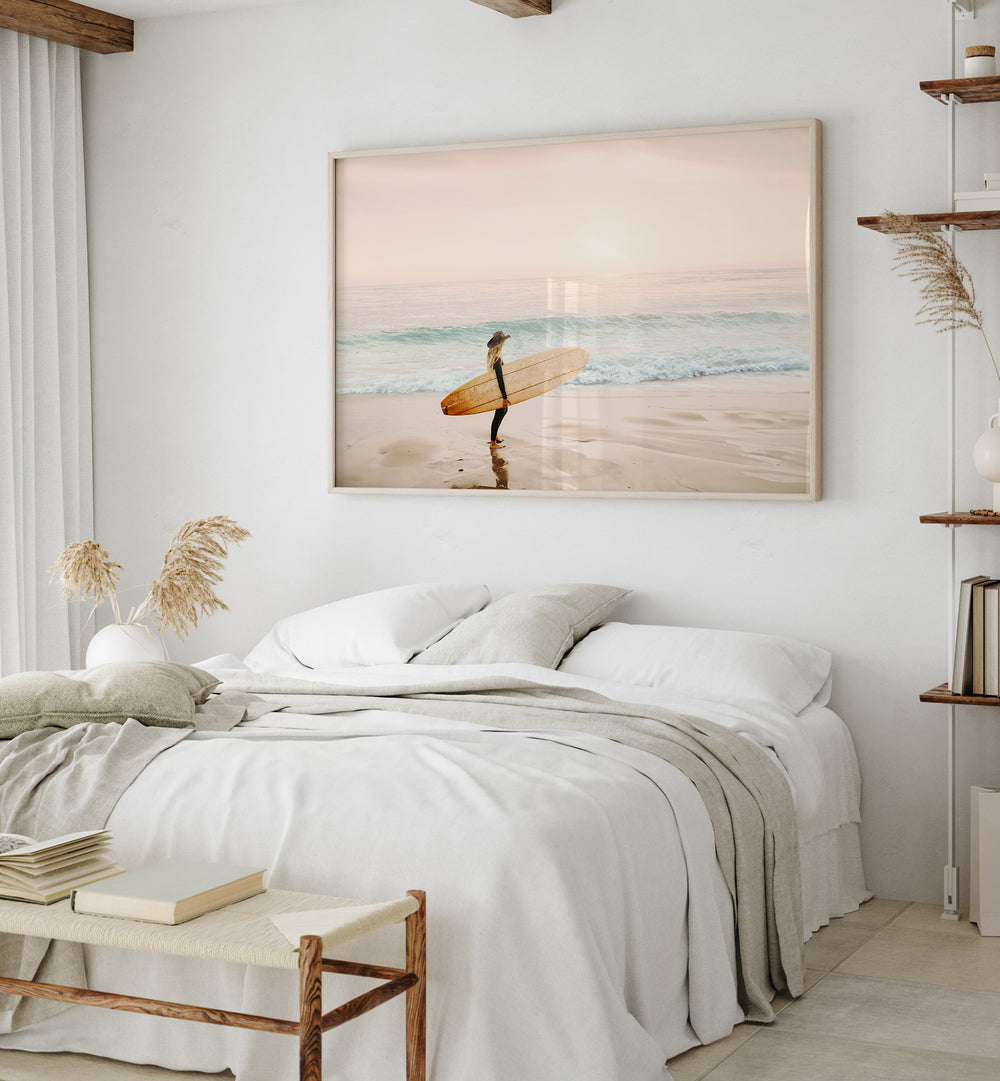 Surfer Cowgirl, Beach Paintings blend beach vibes and western charm for a unique lifestyle experience. Perfect for adventurers!