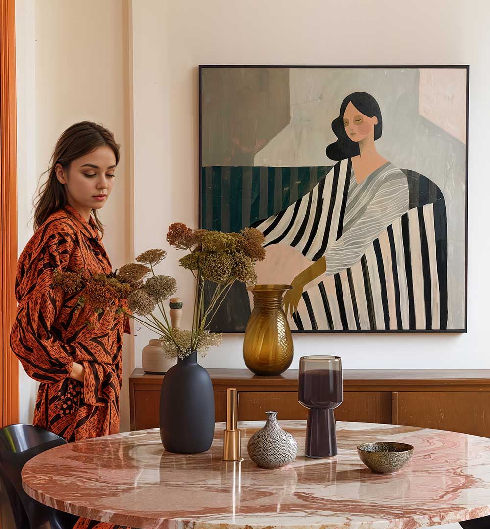 WOMAN IN RECLINE , PORTRAITS & FIGURATIVE ILLUSTRATIONS