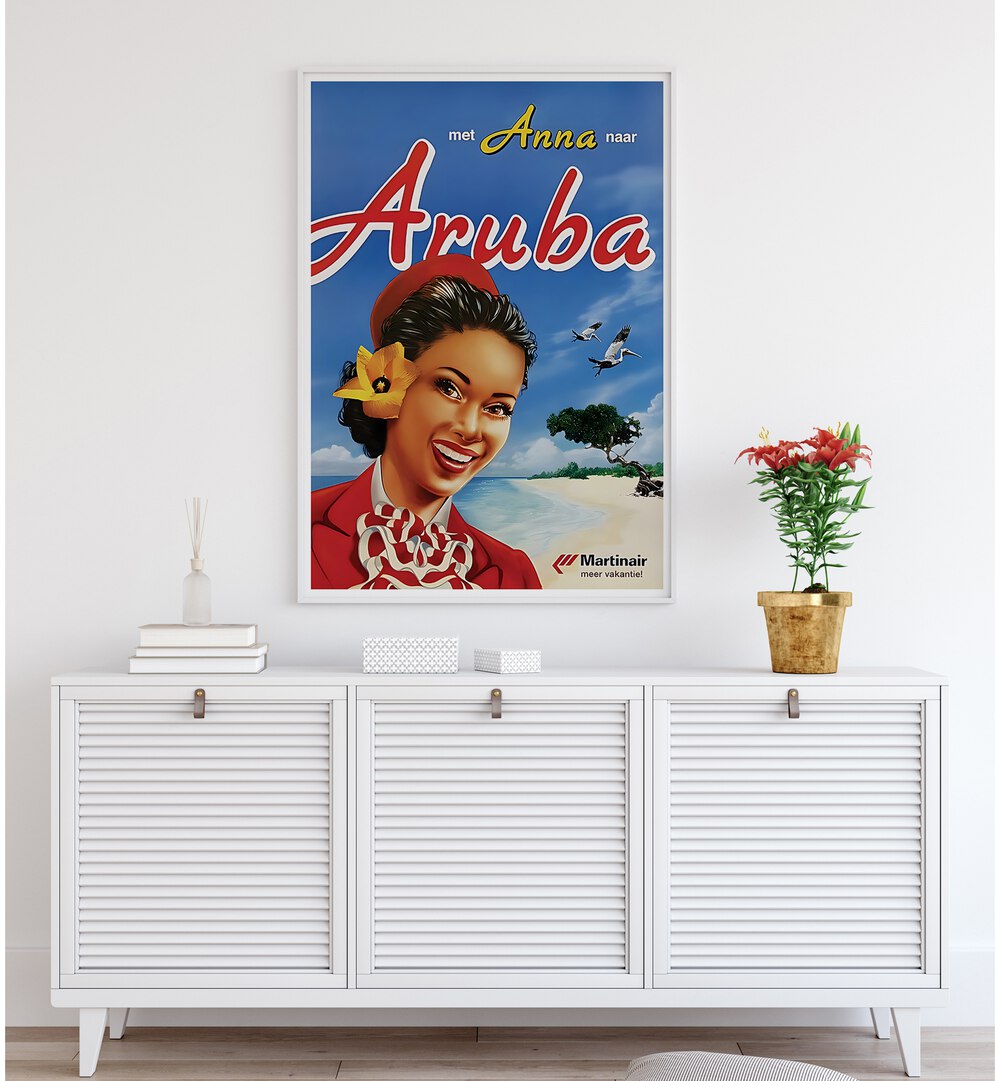 Bright and vibrant ARUBA, VINTAGE TRAVEL POSTERS showcasing island beauty, perfect for transforming your space.