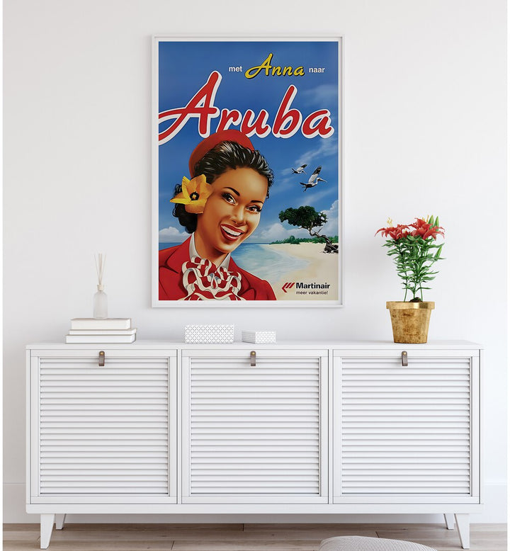 Bright and vibrant ARUBA, VINTAGE TRAVEL POSTERS showcasing island beauty, perfect for transforming your space.