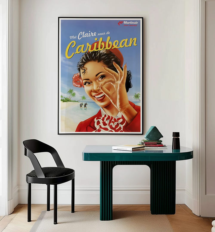 Bright and inviting CARIBBEAN , VINTAGE TRAVEL POSTERS enhance any space, capturing tropical paradise vibes beautifully.