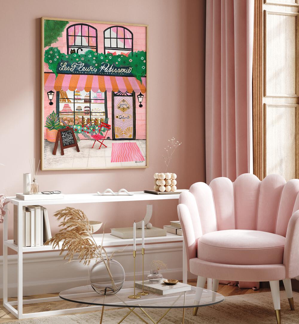 Cozy BAKE SHOP FRONT, BAR & CAFE ART by Baroo Bloom adds charm to your living space with its nostalgic bakery design.