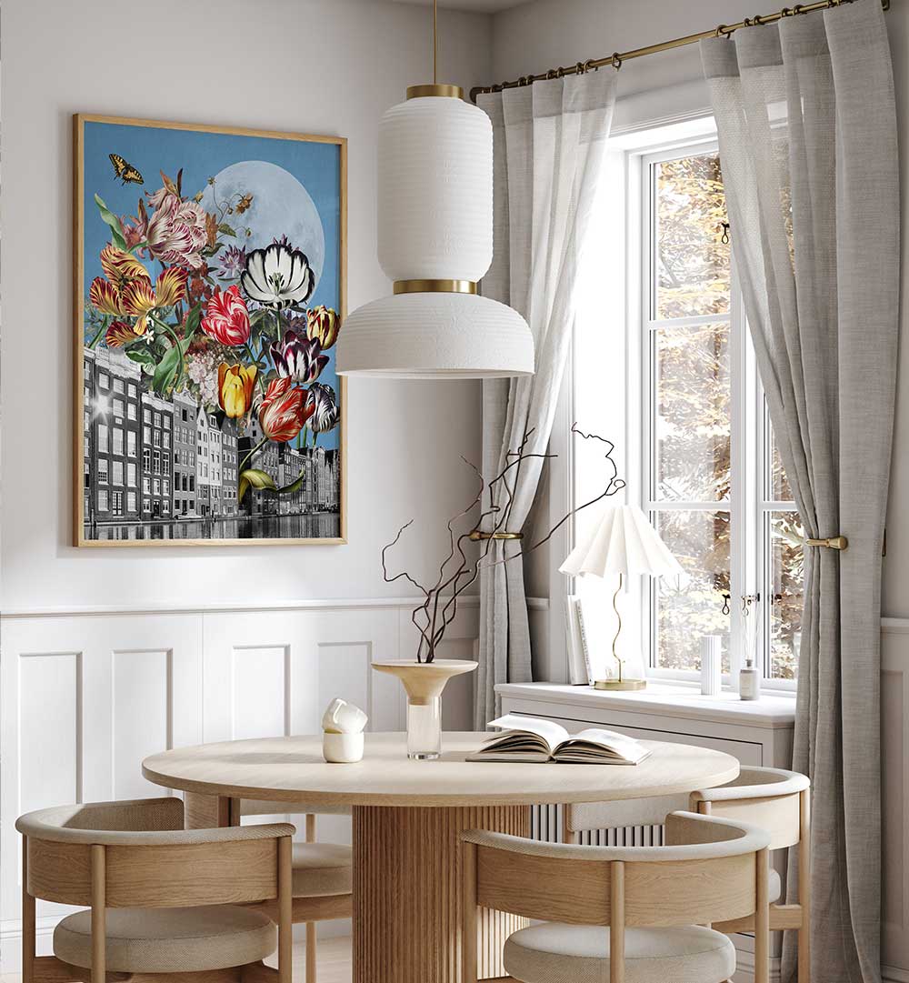 TULIPS AND BUTTERFLIES , SURREAL ART PRINTS