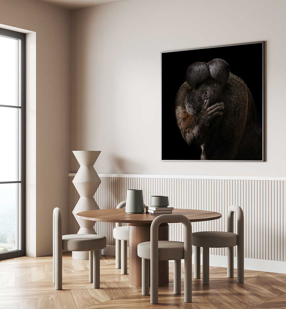 RED-BACKED BEARDED SAKI - CHIROPOTES  , PHOTOGRAPHY PRINTS