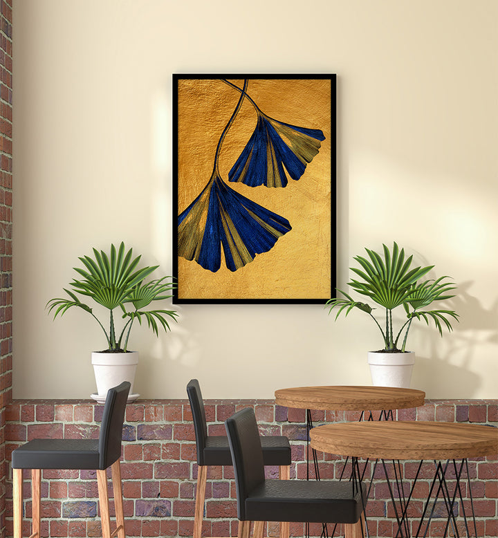 GINKO BILOBA NATURE FLORAL ART IV ,FLORAL FLOWER PAINTINGS