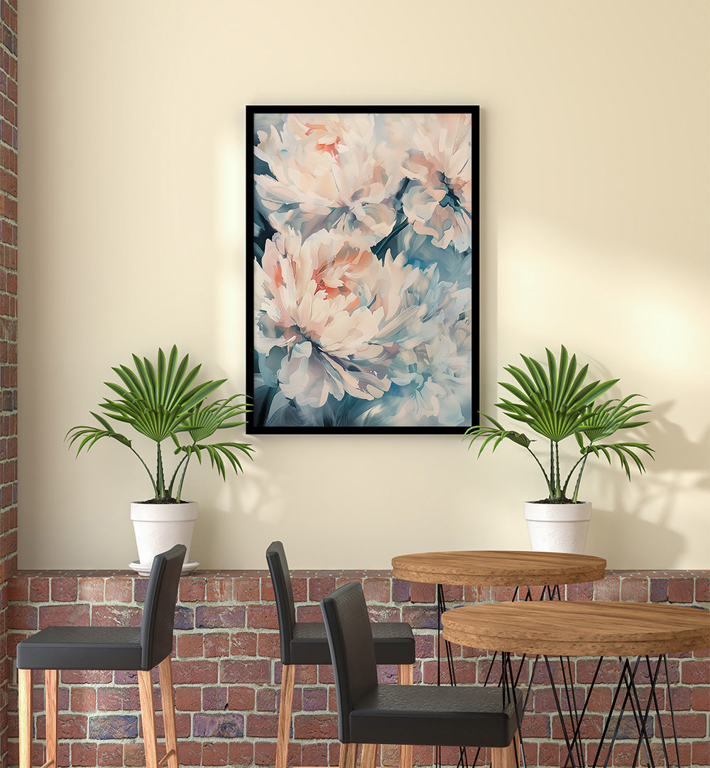 EVERGREEN GREEN PAINTERLY FLORALS X ,FLORAL FLOWER PAINTINGS