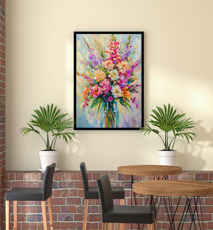 EVERGREEN GREEN PAINTERLY FLORALS I ,FLORAL FLOWER PAINTINGS