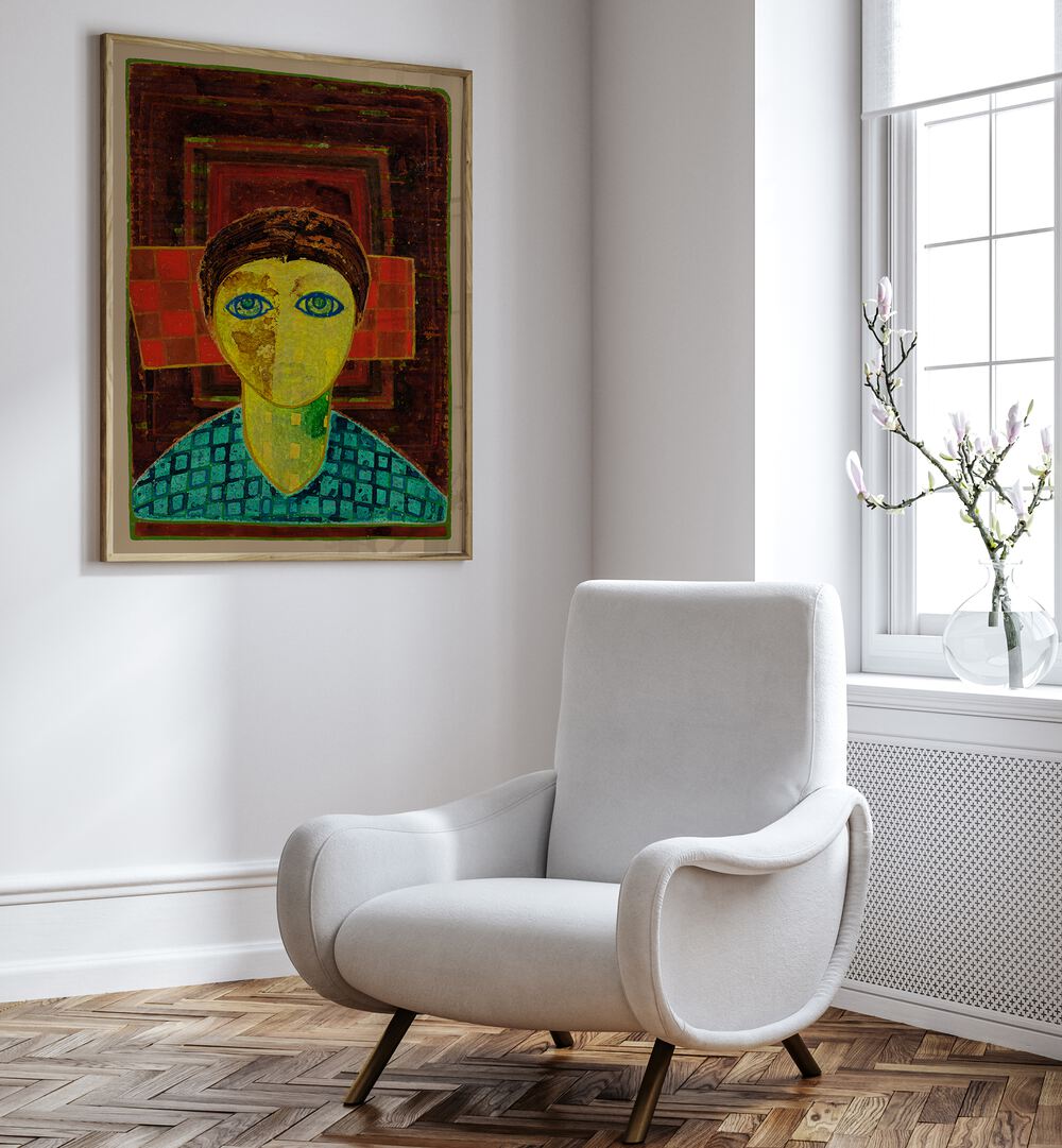 Colorful PORTRAIT OLYA artwork featuring a unique figure, perfect for adding character to any space. Ideal for PORTRAITS lovers.