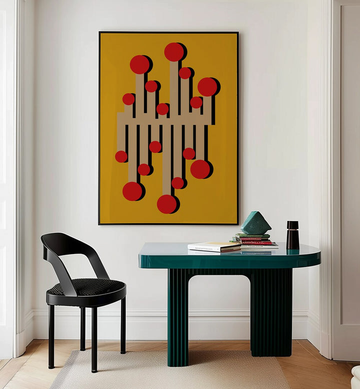 THE 1968 TELEPHONIST MUSTARD , GEOMETRIC ART PRINTS