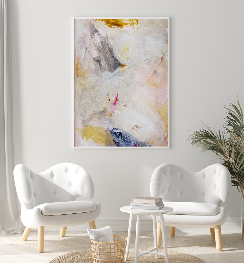 Elegant GRACE I, ABSTRACT PAINTINGS showcased in a modern living space, adding a touch of style and sophistication.