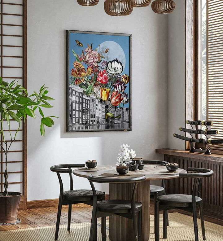 TULIPS AND BUTTERFLIES , SURREAL ART PRINTS