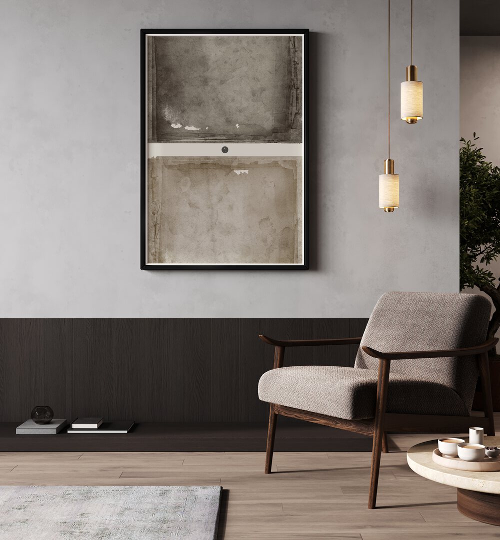 RUSTED TRANQUILITY, GEOMETRIC ART PRINTS enhance modern decor with calming geometric designs and artistic sophistication.