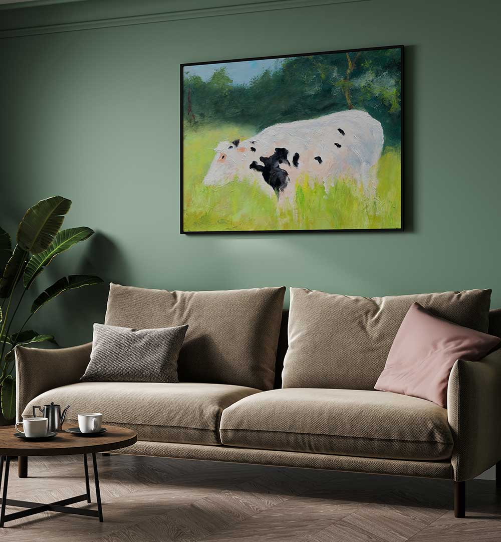 GRAZING IN THE GRASS , ANIMAL PAINTINGS