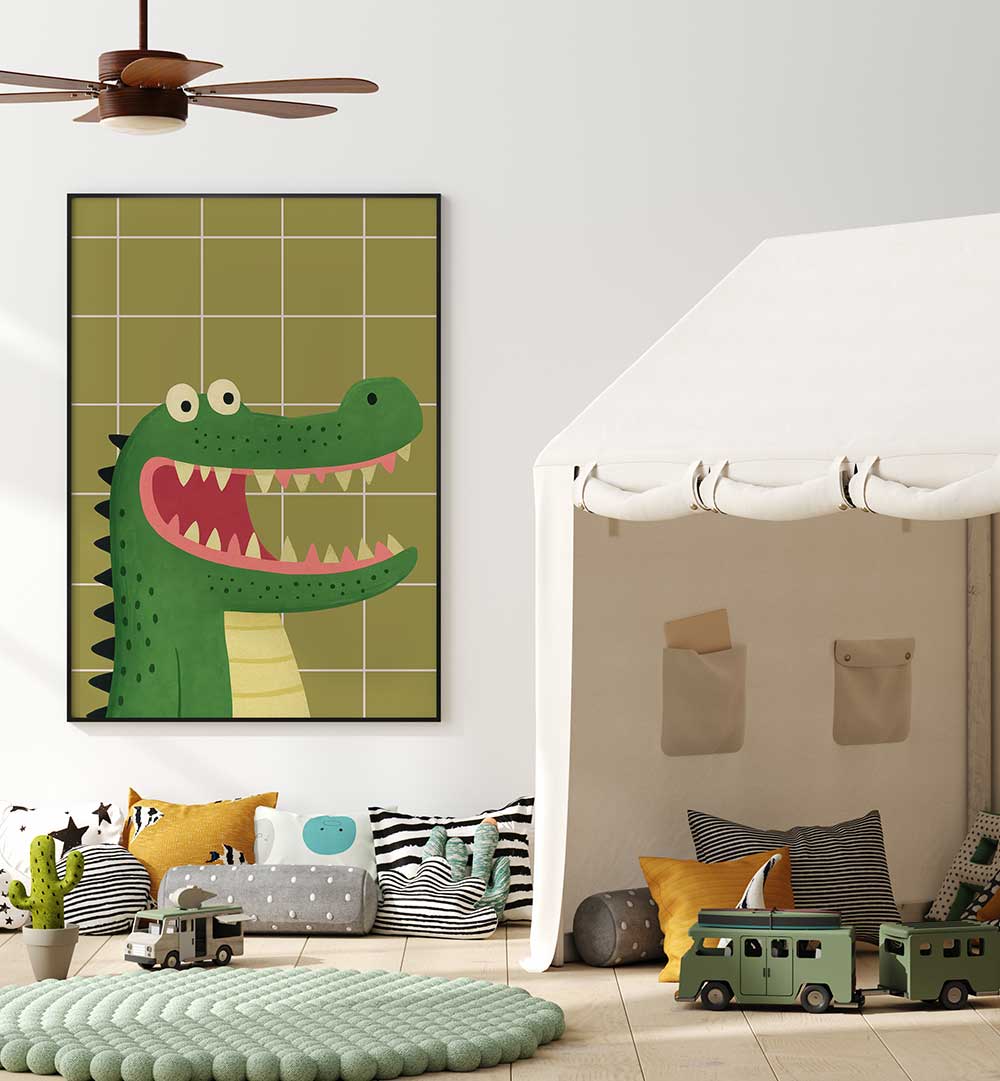 HAPPY ALLIGATOR FRIEND , KIDS ROOM PAINTINGS