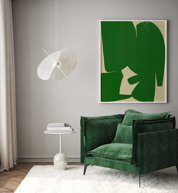 CUT OUT IN GREEN , ABSTRACT PAINTINGS