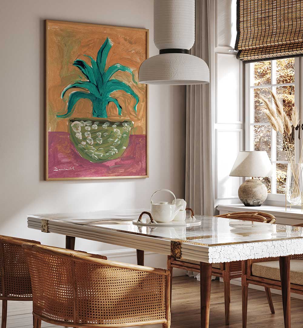 CACTUS VASE , FLORAL FLOWER PAINTINGS