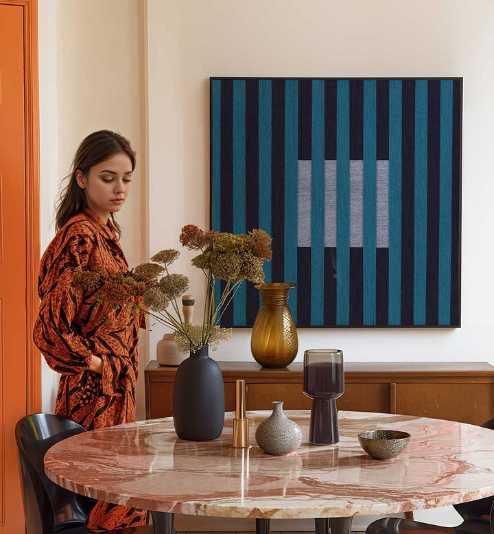 LAGOON BLUE XIV , GEOMETRIC ART PRINTS