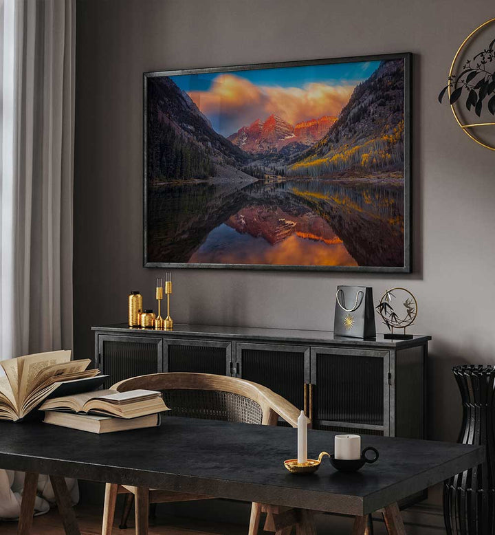 A PERFECT MORNING IN MAROON LAKE , PHOTOGRAPHY PRINTS