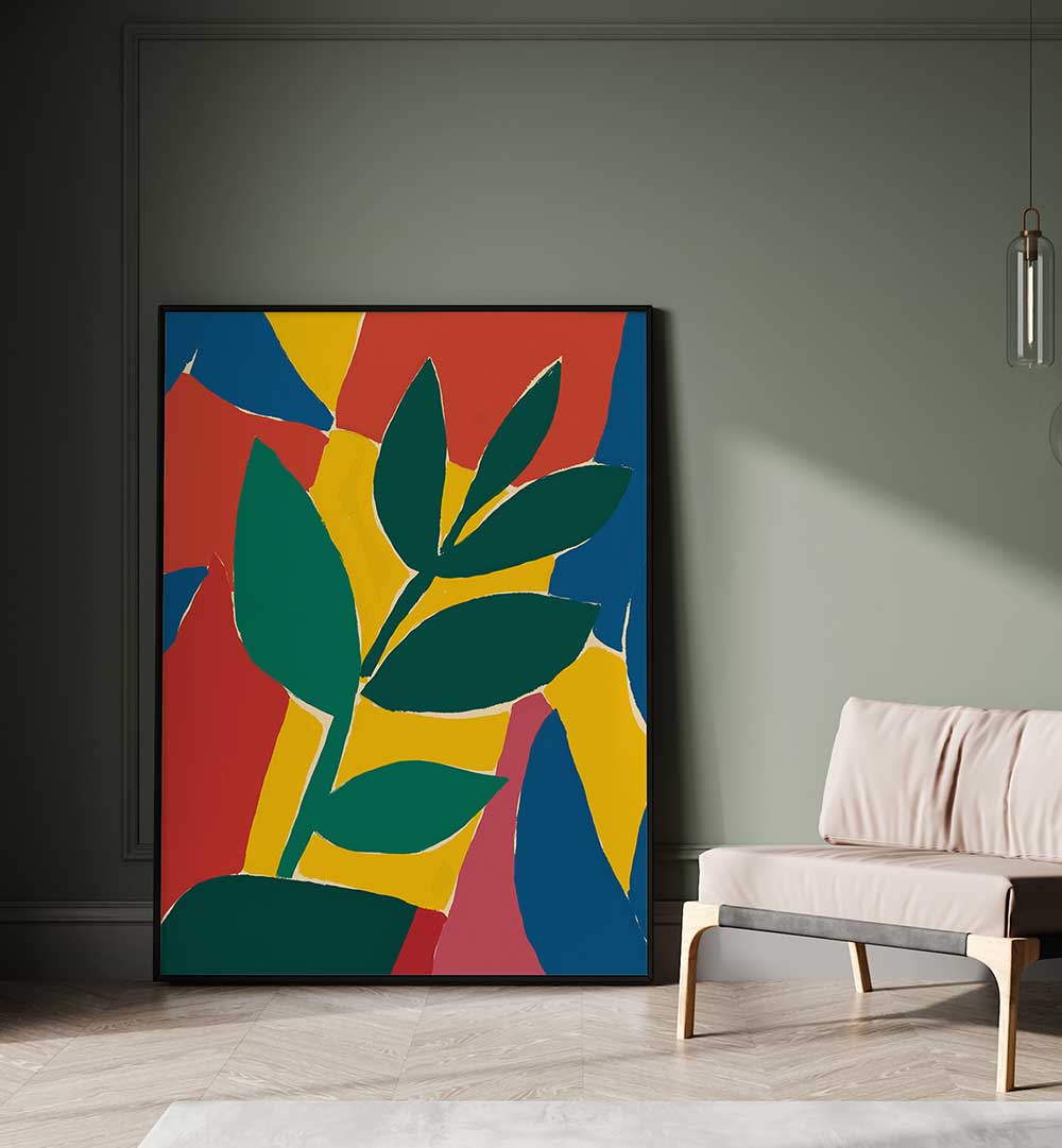 ABSTRACT LEAF HARMONY , FLORAL FLOWER PAINTINGS