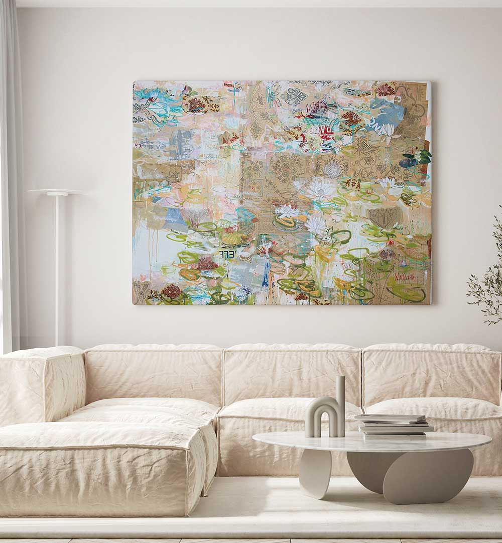 LILY POND WHISPERS , ABSTRACT PAINTINGS