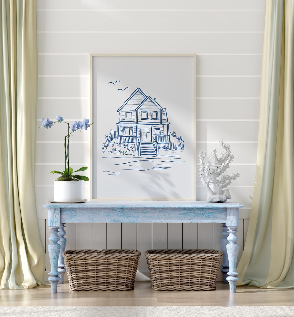 NANTUCKET BEACHHOUSE, BEACH PAINTINGS capture coastal charm with serene art, perfect for enhancing home tranquility.