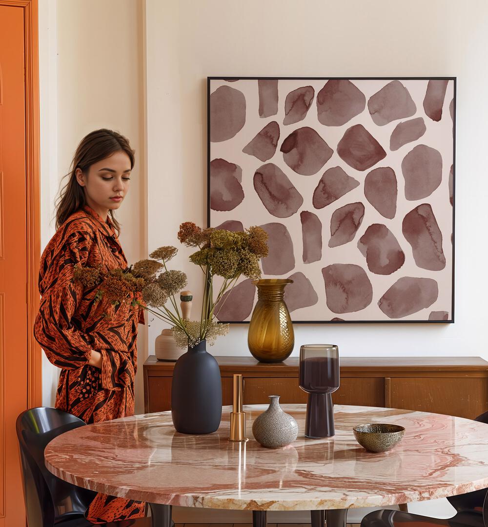 Elegant setting featuring ANIMAL PRINT XI, ABSTRACT PAINTINGS, enhancing style with bold design and versatility.