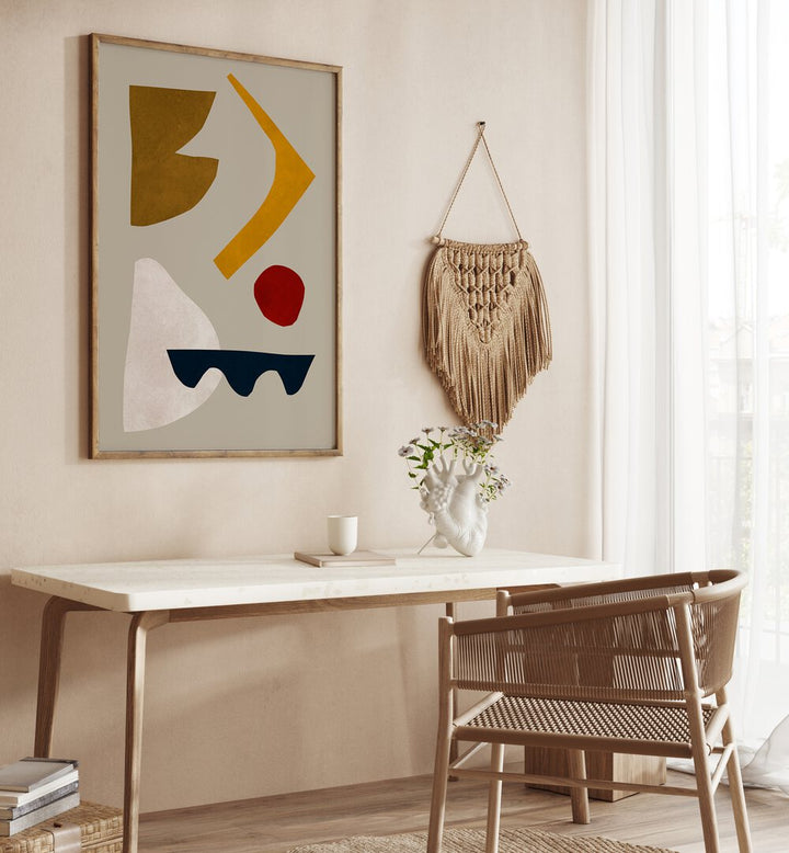 Stylish room featuring EXPRESSIVE III, GEOMETRIC ART PRINTS, enhancing creativity and artistic expression.